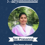 Certificate-style poster announcing Sai Prasanna's placement at Sigma Microsystems as a Python Developer, with ISM logo at top.