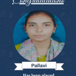 Certificate-style poster announcing Pallavi's placement as Embedded Engineer at ZF India Tech, with ISM University of Skills logo at top.