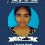 Congratulatory certificate for Pravalika with a round photo, announcing placement as Associate Software Engineer at ACL Digital Tech by ACL Digital Tech.