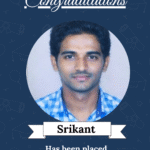 Award certificate/profile: Congratulations banner for Srikant, who has been placed as an Embedded Designer at Java System, from ISM University of Skills.