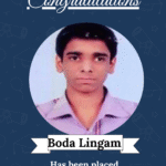 Placement banner announcing Boda Lingam's job as Software Engineer at Riosh Tech Pvt Ltd, with ISM University of Skills logo.