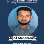 Congratulatory certificate with ISM logo and portrait of Syed Mahamood; Embedded Software Developer