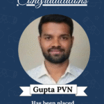 Congratulatory certificate featuring Gupta PVN's photo, naming him AI/ML Developer at Eximius Design India Pvt Ltd, with ISM University of Skills logo at top.