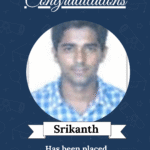 Certificate announcing Srikanth's placement as Embedded Designer at Java System, featuring ISM logo and his portrait image.